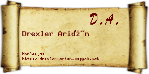 Drexler Arián névjegykártya